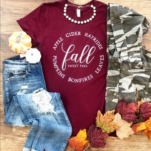 Bella Canvas Maroon Fall Graphic Tee